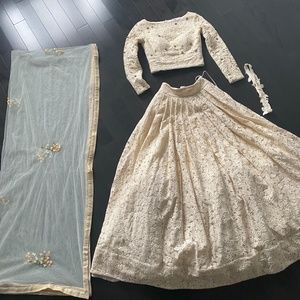 The Little Black Bow Lehenga - Top, Skirt, Waist Belt and Dupatta